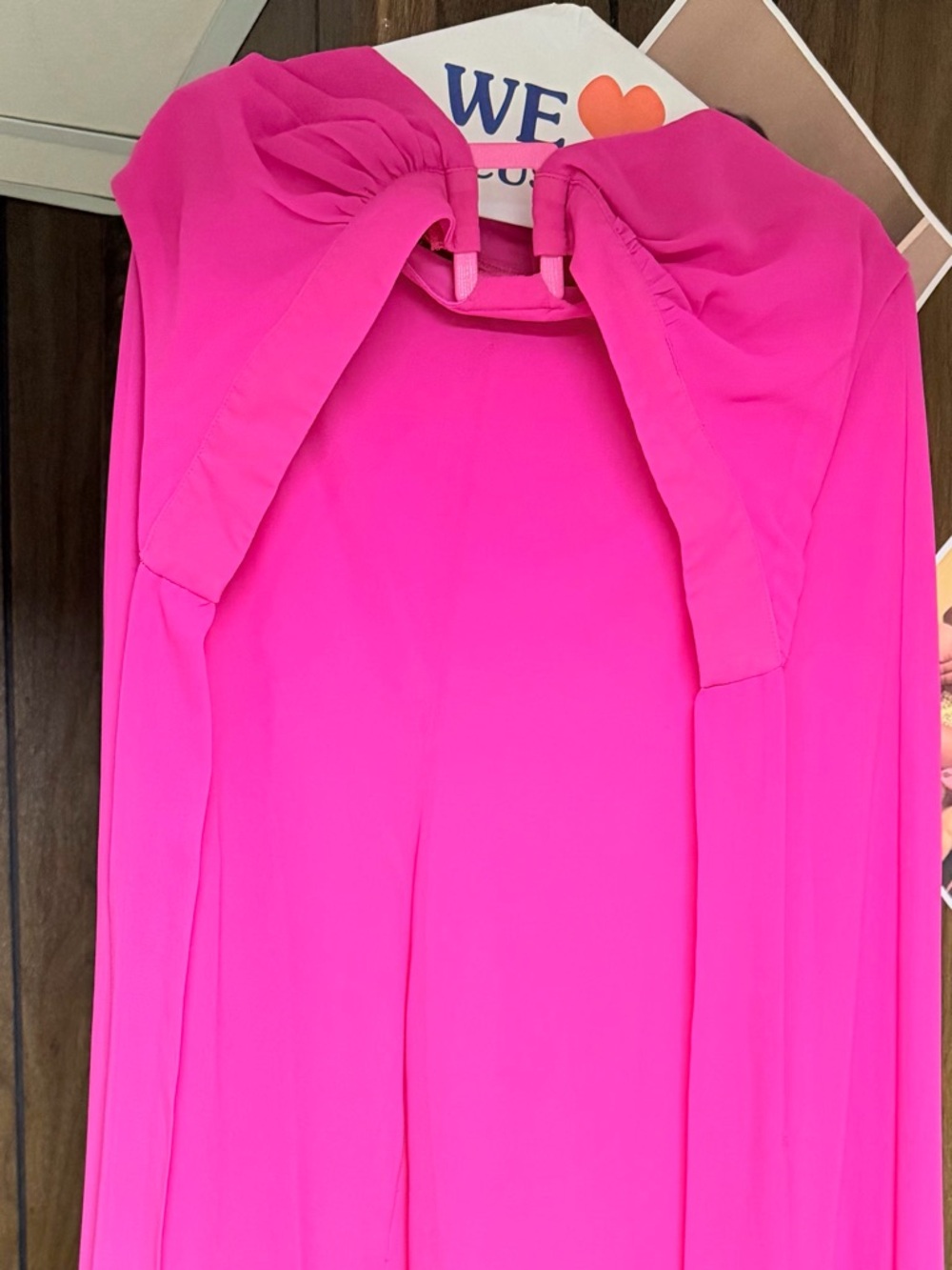 Hot Pink Draped Maxi Dress